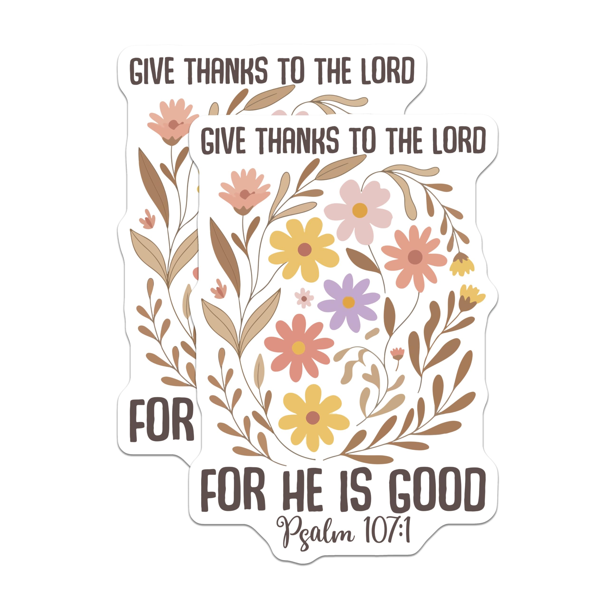 (2 Pack) Psalm 107 1 Magnets - Religious Verse - Floral Flower Refrigerator Magnets - 5" On Longest Side - Premium Magnet - for Cars, Refrigerators, Toolboxes, Lockers - Made in USA - MAG17060