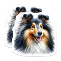(2 Pack) Shetland Sheepdog Magnets - Collie Breed Art - Dog Mom Accessories - Pet Parent Decor - 5 Inches On Longest Side - Thick Durable Magnet - Made in USA - MAG39618