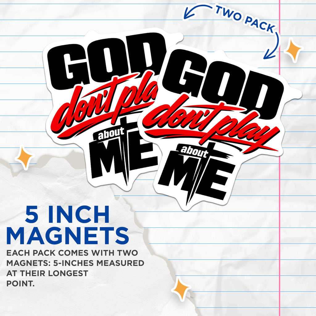 (2 Pack) Faith Magnets - Christian Message - Divine Protection - 5 Inches On Longest Side - Thick Durable Magnet - Made in USA - MAG22427