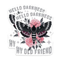 (2 Pack) Hello Darkness Stickers - Moth and Roses - Gothic Stickers - 5" On Longest Side - Sticks to Smooth Flat Surfaces - Made in USA - BMCS18799