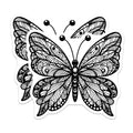 (2 Pack) Zentangle Butterfly Magnets - Boho Line Art - Intricate Nature Decor Fridge Magnet - 5 Inches On Longest Side - Thick Durable Magnet - Made in USA - MAG38974