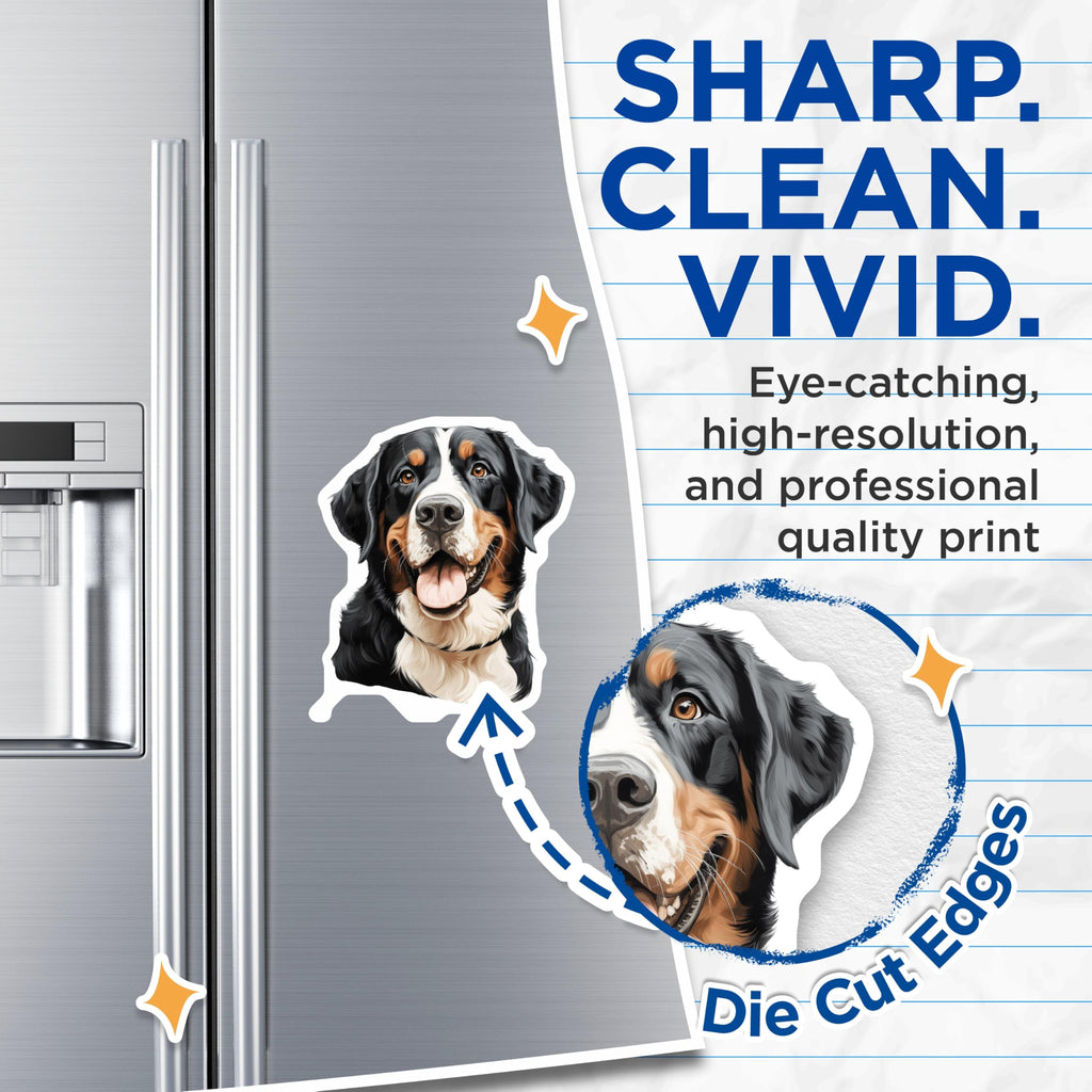 (2 Pack) Bernese Mountain Dog Magnets - Berner Dog Lover - Pet Owner Refrigerator Decor - 5 Inches On Longest Side - Thick Durable Magnet - Made in USA - MAG28742