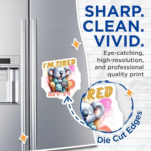 (2 Pack) I'm Tired AF Koala Magnets - Funny Sleepy Koala Decor - Adorable Animal Magnets - 5" On Longest Side - for Cars, Fridges, Toolboxes - Made in USA - MAG7072