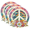 (3 Pack) Peace Sign Decals - Rainbow Laptop Decals - Flower Decal - 3 Inches On Longest Side - Easy Peel & Apply - Made in USA - 3MCS4914