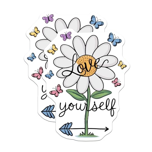 (2 Pack) Love Yourself Magnets Magnets - Inspirational Quote Decor - 5" On Longest Side - Made in USA - Sticks to Refrigerators & Metal Surfaces - MAG8955