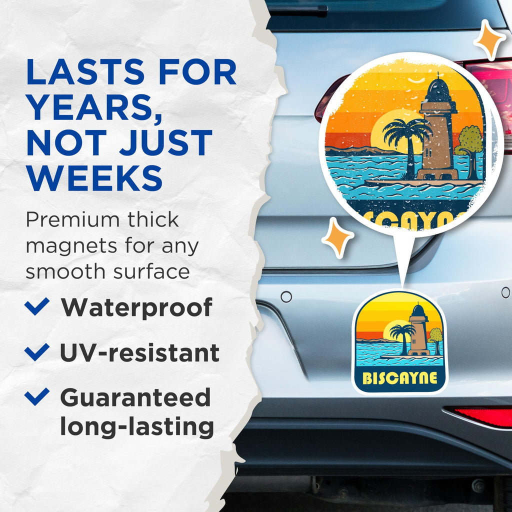 (2 Pack) Biscayne Magnets - Florida Keys Magnets - Biscayne Bay National Park Memorabilia - 5" On Longest Side - Premium Magnet - for Cars, Refrigerators, Toolboxes, Lockers - Made in USA - MAG17506