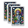(3 Pack) Plant Lady Decals - Skeleton with Plants - Funny Hippie Decals - 3 Inches On Longest Side - Easy Peel & Apply - Made in USA - 3MCS4246