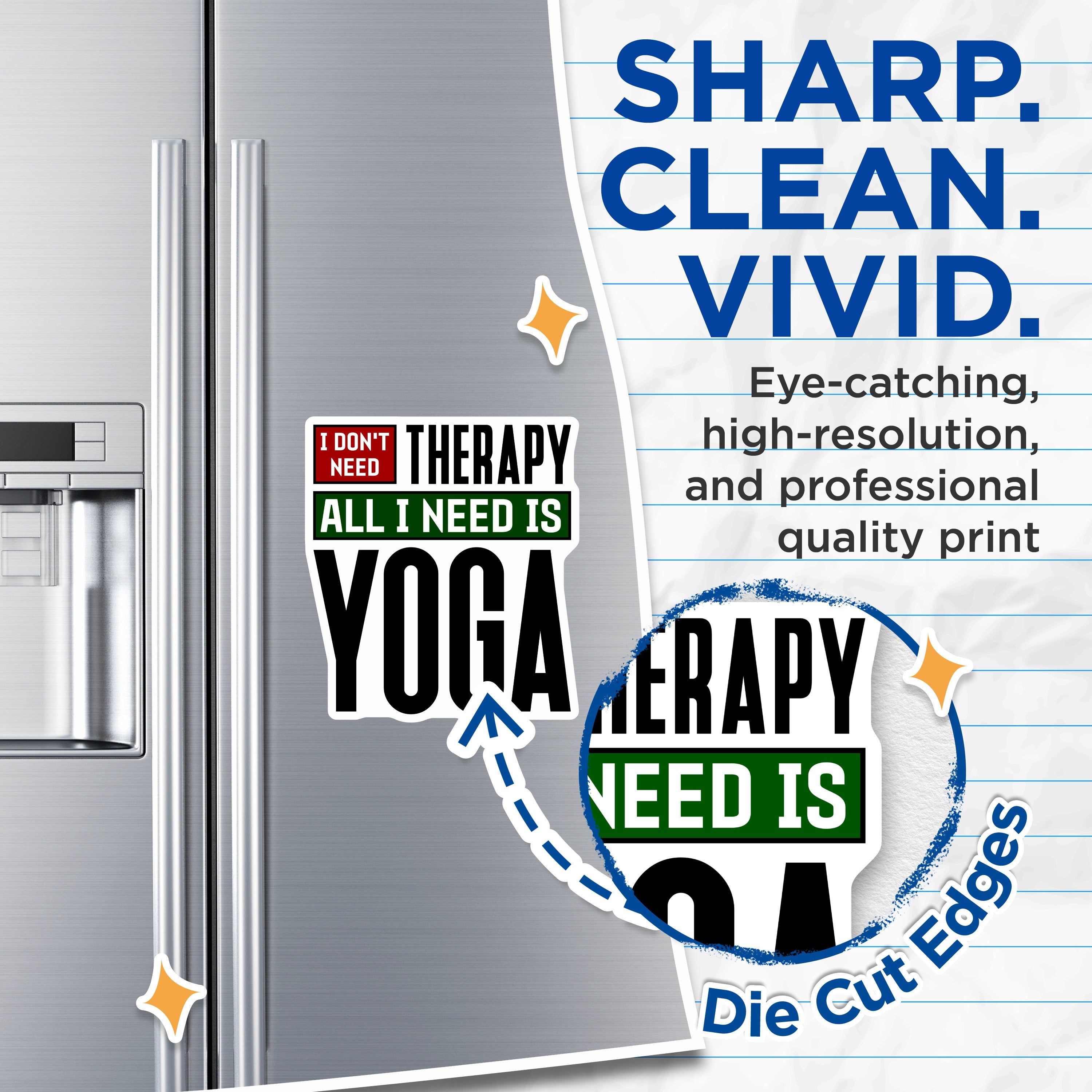 (2 Pack) Yoga Humor Magnets - Funny Yoga Quote Refrigerator Magnet - Wellness Enthusiast Decor - Yogi Reminder - 5 Inches On Longest Side - Thick Durable Magnet - Made in USA - MAG37963