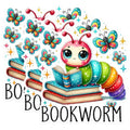 (3 Pack) Bookworm Decals - Reading Caterpillar - Colorful Butterflies - 3 Inches On Longest Side - Easy Peel & Apply - Made in USA - 3MCS1571