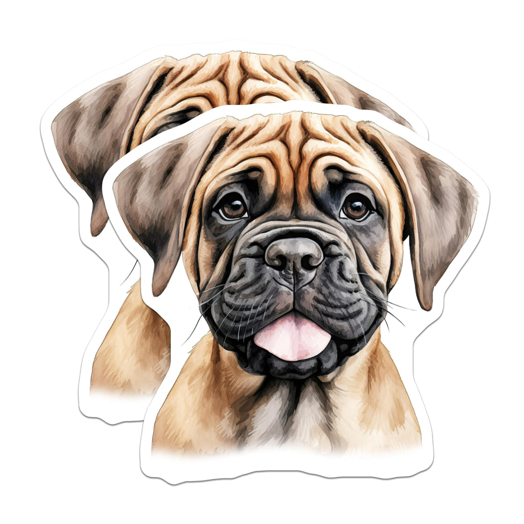(2 Pack) Bullmastiff Puppy Magnets - Dog Lover Kitchen Decor - Pet Parent Refrigerator Art - 5 Inches On Longest Side - Thick Durable Magnet - Made in USA - MAG26724