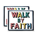 (2 Pack) Walk by Faith Magnets - Christian Inspired Decor - Motivational Fridge Magnets - 5" On Longest Side - Premium Magnet - for Cars, Refrigerators, Toolboxes, Lockers - Made in USA - MAG15684
