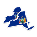 (2 Pack) New York State Map Magnets - NY Flag Souvenir - Empire State Pride Decor - 5 Inches On Longest Side - Thick Durable Magnet - Made in USA - MAG20590