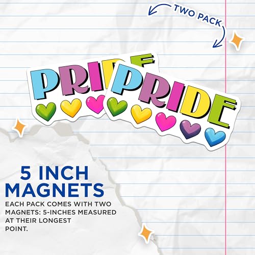 (2 Pack) Pride Magnets - 5" On Longest Side - for Cars, Fridges, Toolboxes - Made in USA - MAG8262