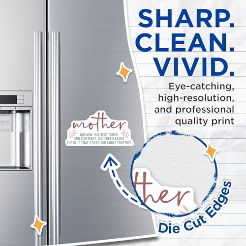 (2 Pack) Mother Magnets - Family Decor - Inspirational Quotes Magnets - Mom Gift Magnets for Fridge - 5" On Longest Side - for Cars, Fridges, Toolboxes - Made in USA - MAG6698