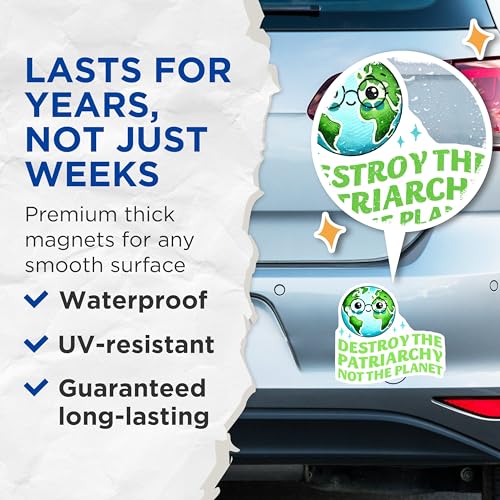 (2 Pack) Save The Earth Magnets Magnets - 5" On Longest Side - Made in USA - Sticks to Refrigerators & Metal Surfaces - MAG8352