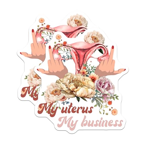 (2 Pack) My Uterus My Business Magnets Magnets - Feminist Decor - Female Empowerment - 5" On Longest Side - Made in USA - Sticks to Refrigerators & Metal Surfaces - MAG9045