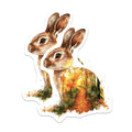(2 Pack) Rabbit Magnets - Autumn Forest Animals - Cute Refrigerator Decor - 5" On Longest Side - Premium Magnet - for Cars, Refrigerators, Toolboxes, Lockers - Made in USA - MAG15973
