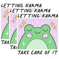 (3 Pack) Karma Frog Decals - Laptop Decal - Funny Frog Sticker - 3 Inches On Longest Side - Easy Peel & Apply - Made in USA - 3MCS0235