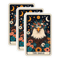 (3 Pack) Eagle Tarot Card Decals - Floral Crown Eagle Art - Laptop Decal - 3 Inches On Longest Side - Easy Peel & Apply - Made in USA - 3MCS4165