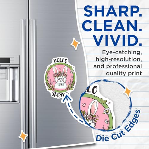 (2 Pack) Hello Spring Bunny Magnets - 5" On Longest Side - for Cars, Fridges, Toolboxes - Made in USA - MAG8009