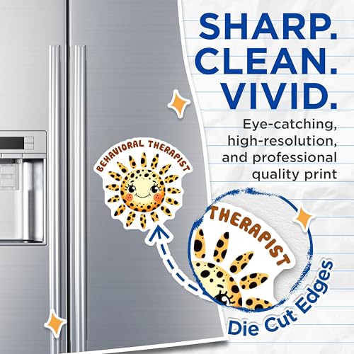 (2 Pack) Behavioral Therapist Magnets - Cute Sunflower Magnets - Cheerful Therapy Decor Magnets - 5" On Longest Side - for Cars, Refrigerators, Toolboxes, Lockers - Made in USA BMCS3177