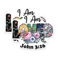 (2 Pack) I Am Loved John 3:16 Magnets - Christian Faith Decor - Inspirational Floral Scripture - 5 Inches On Longest Side - Thick Durable Magnet - Made in USA - MAG30078
