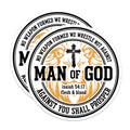 (2 Pack) Man of God Magnets - Christian Faith Scripture Isaiah 54:17 Verse - Religious Lion Cross Emblem Spiritual Magnets - 5 Inches On Longest Side - Thick Durable Magnet - Made in USA - MAG23324