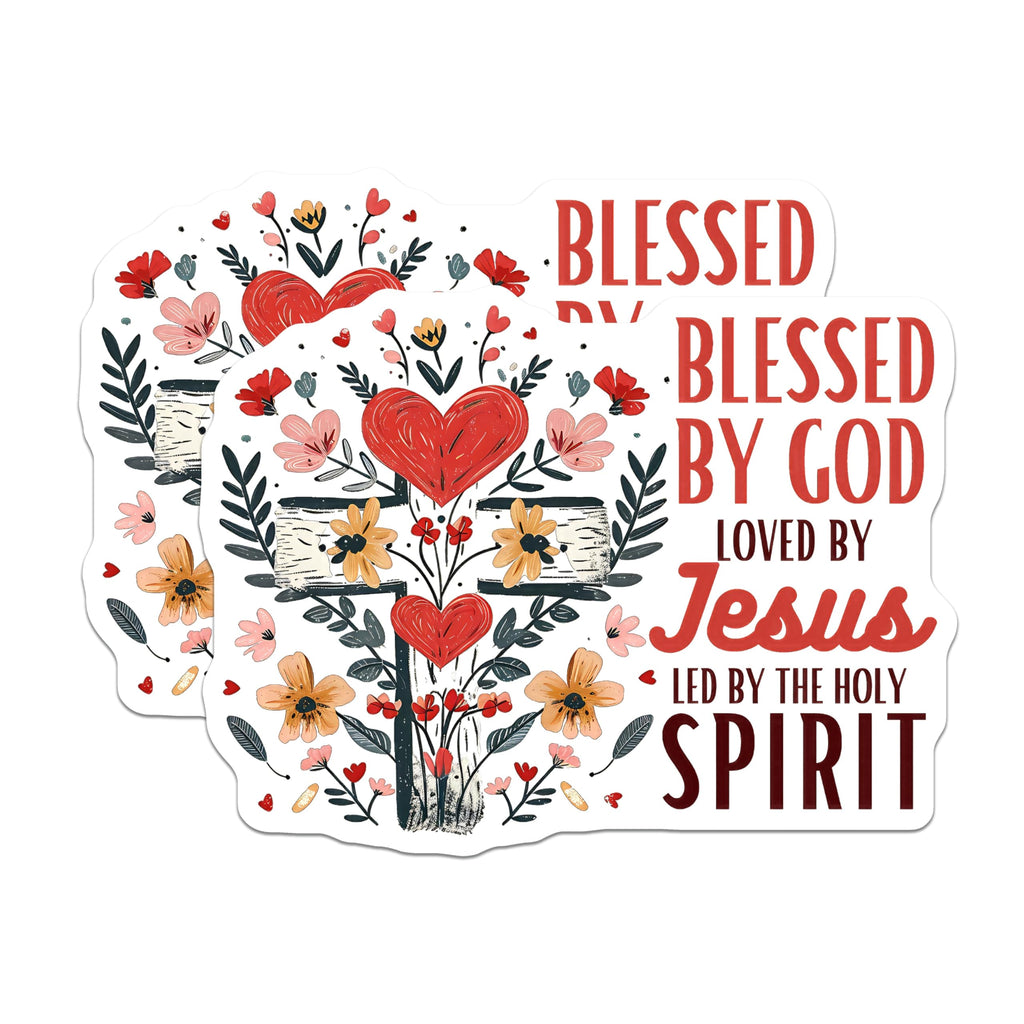 (2 Pack) Blessed By God Magnets - Christian Religious Decor - Faith Statement Affirmation - 5 Inches On Longest Side - Thick Durable Magnet - Made in USA - MAG26934