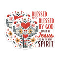 (2 Pack) Blessed By God Magnets - Christian Religious Decor - Faith Statement Affirmation - 5 Inches On Longest Side - Thick Durable Magnet - Made in USA - MAG26934