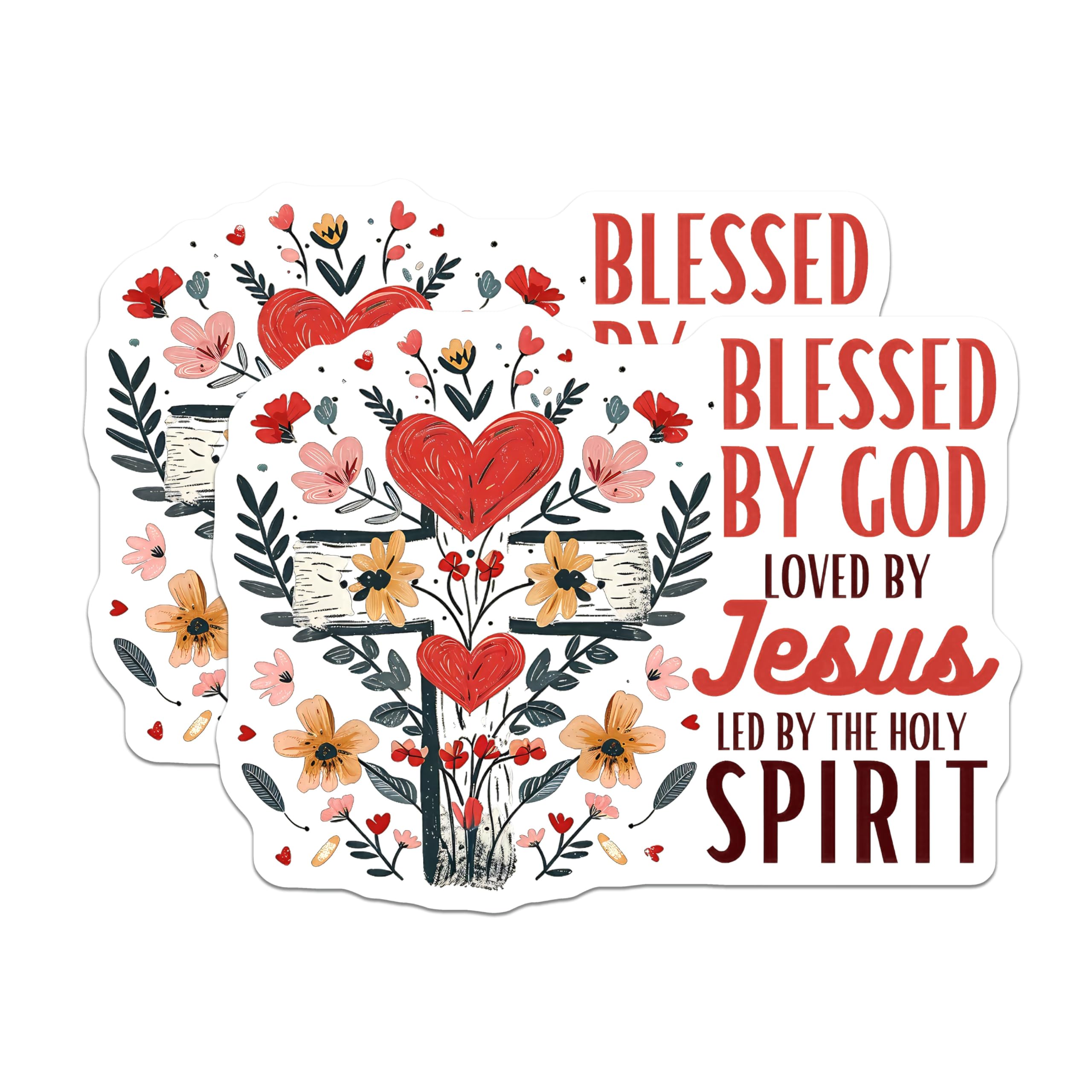 (2 Pack) Blessed By God Magnets - Christian Religious Decor - Faith Statement Affirmation - 5 Inches On Longest Side - Thick Durable Magnet - Made in USA - MAG26934