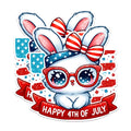 (2 Pack) Happy 4th of July Bunny Magnets - Patriotic Rabbit Magnets - Independence Day Holiday Magnets- 5" On Longest Side - for Fridges, Toolboxes, Cars - Made in USA - MAG2706