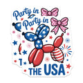 (2 Pack) Party USA Balloon Dog Magnets - Patriotic Celebration - Fourth of July Decor - 5 Inches On Longest Side - Thick Durable Magnet - Made in USA - MAG39838