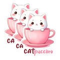 (3 Pack) Cat Decals - Catpuccino Decal - Cute Kitten Laptop Decal - 3 Inches On Longest Side - Easy Peel & Apply - Made in USA - 3MCS2075