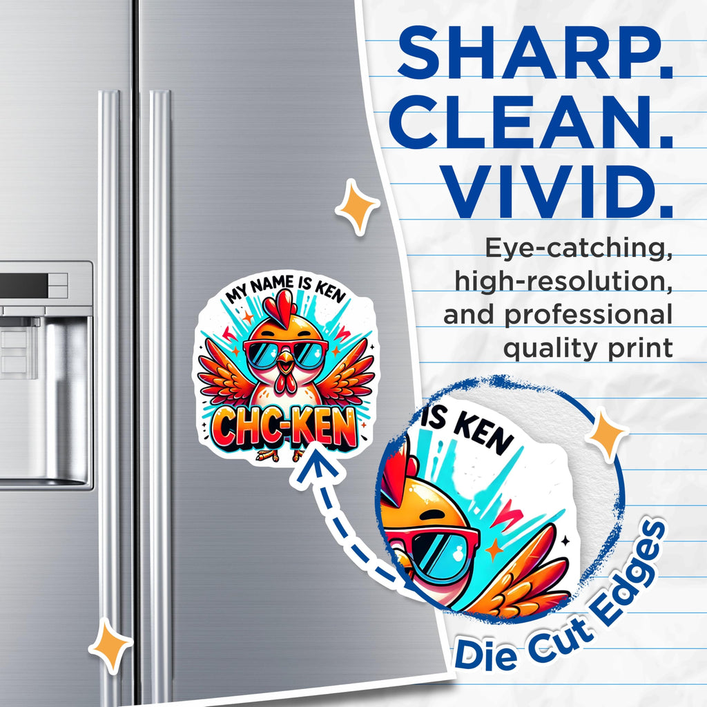 (2 Pack) Chicken Ken Magnets - Funny Rooster - Cartoon Character - Fridge Decor - 5" On Longest Side - Premium Magnet - for Cars, Refrigerators, Toolboxes, Lockers - Made in USA - MAG14879