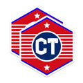 (2 Pack) Patriotic Shield Magnets - CT Lettering Art - Stars Stripes Decor - 5 Inches On Longest Side - Thick Durable Magnet - Made in USA - MAG19277