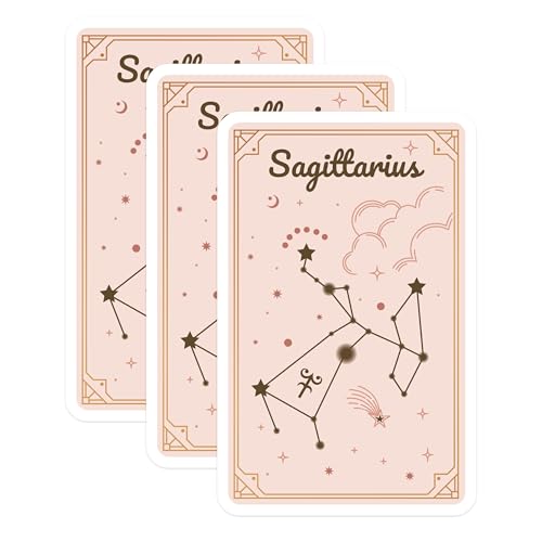 (3 Pack) Sagittarius Zodiac Decals - Constellation Stickers - Astrology Sign Decals - 3 Inches On Longest Side - Easy Peel & Apply - Made in USA - 3MCS8161