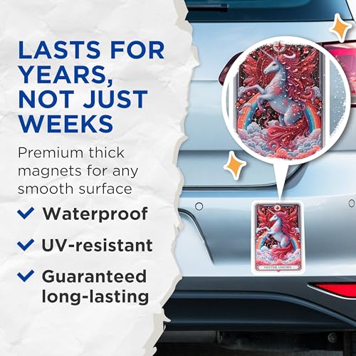 (2 Pack) Fantasy Unicorn Magnet - 5" On Longest Side - Sticks to Smooth Flat Surfaces - Made in USA - MAG10105