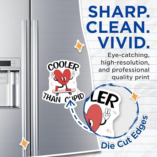 (2 Pack) Cooler Than Cupid Magnets - Fun Heart-Shaped Magnets - Skateboarding Heart - 5" On Longest Side - for Cars, Refrigerators, Toolboxes, Lockers - Made in USA BMCS3399