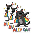 (3 Pack) Pride Ally Cat Decals - LGBT Supporter - Rainbow Cape - Dabbing Kitty Stickers - 3 Inches On Longest Side - Easy Peel & Apply - Made in USA - 3MCS8315