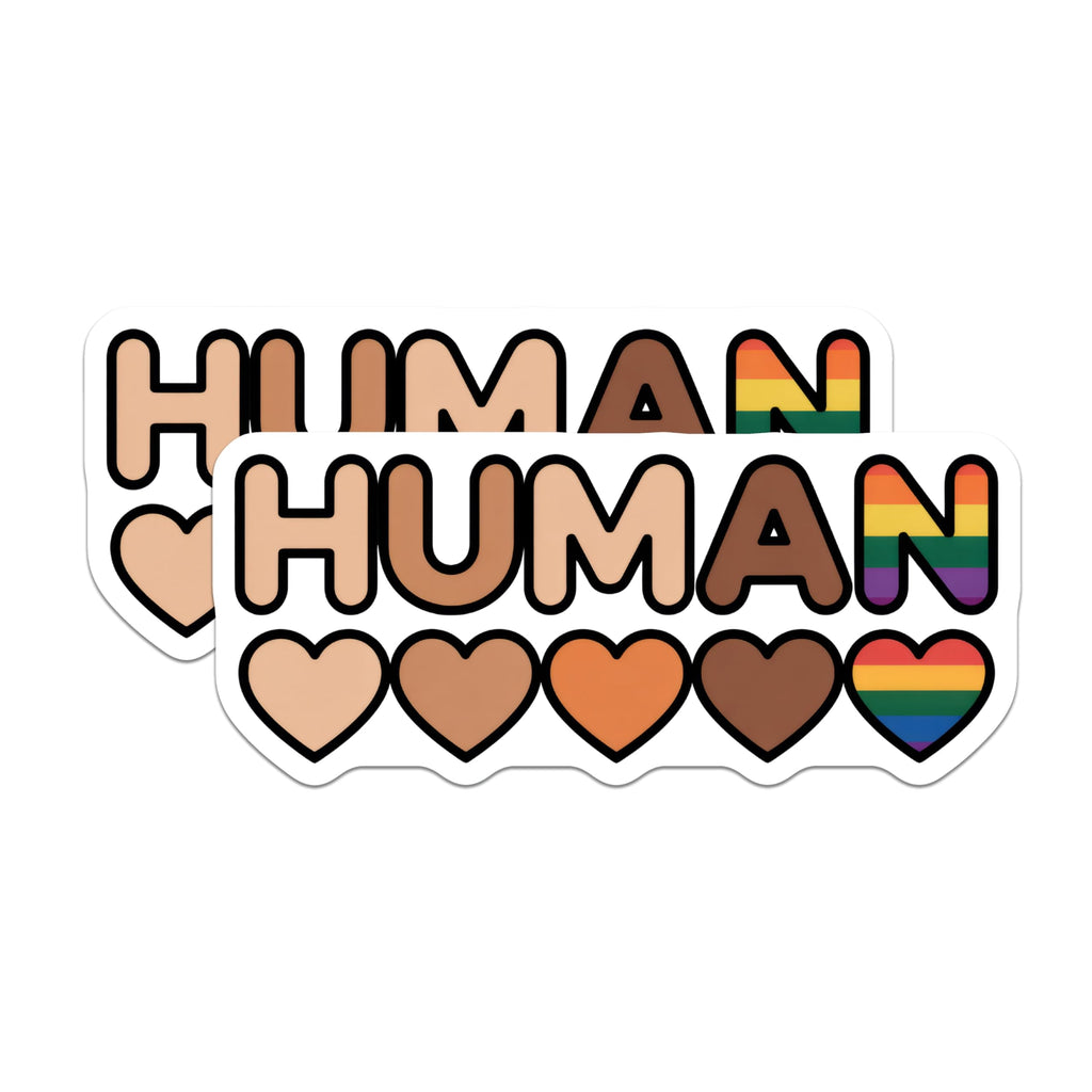(2 Pack) Human Equality Magnets - Diversity Hearts - LGBTQ Pride Decor - 5" On Longest Side - Premium Magnet - for Cars, Refrigerators, Toolboxes, Lockers - Made in USA - MAG16014