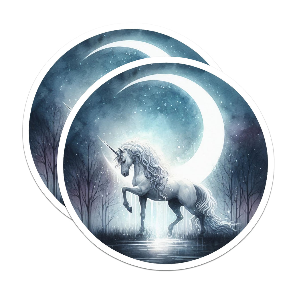 (2 Pack) Unicorn Magnets - Magical Creature Art - Celestial Dreamcore Decor - 5 Inches On Longest Side - Thick Durable Magnet - Made in USA - MAG36742