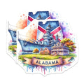 (2 Pack) Alabama Stickers - State Pride Sticker - Travel Adventure Souvenir Sticker - 5" On Longest Side - Sticks to Smooth Flat Surfaces - Made in USA - BMCS6737