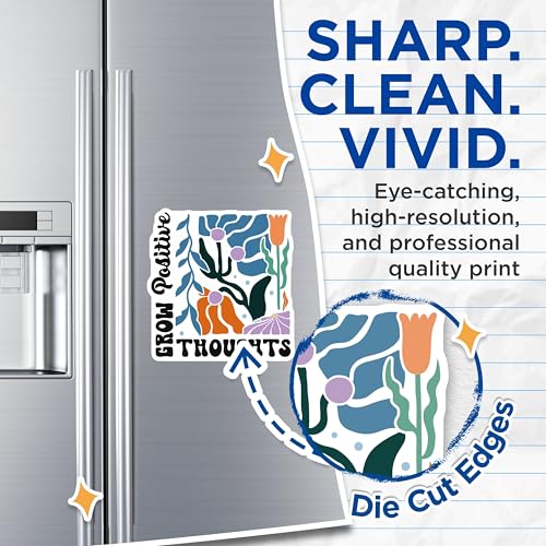 (2 Pack) Grow Positive Thoughts Magnets - Inspirational Magnet for Home - Motivational Fridge Magnets for Office - 5" On Longest Side - for Cars, Fridges, Toolboxes - Made in USA - MAG3837