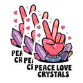 (3 Pack) Peace Love Crystals Decals - Boho Laptop Sticker - Cute Hippie Decal- 3 Inches On Longest Side - Easy Peel & Apply - Made in USA - 3MCS5196