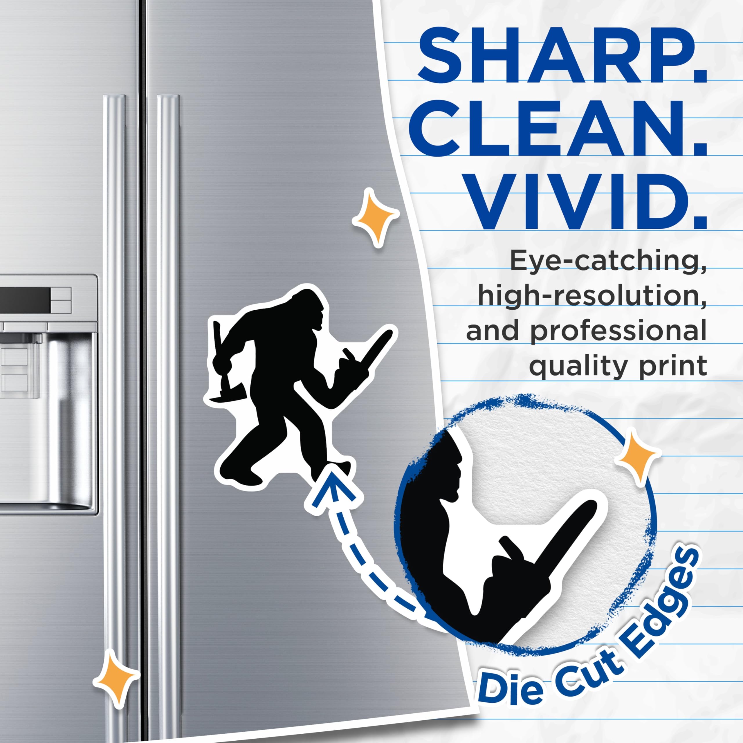 (2 Pack) Bigfoot Middle Finger Magnets - Funny Sasquatch Axe Design - Sarcastic Cryptid Humor Decor for Cars Refrigerators - 5 Inches On Longest Side - Thick Durable Magnet - Made in USA - MAG21535