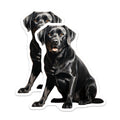 (2 Pack) Black Labrador Dog Magnets - Pet Lover Refrigerator Decor - Canine Companion Home Art - 5 Inches On Longest Side - Thick Durable Magnet - Made in USA - MAG26049