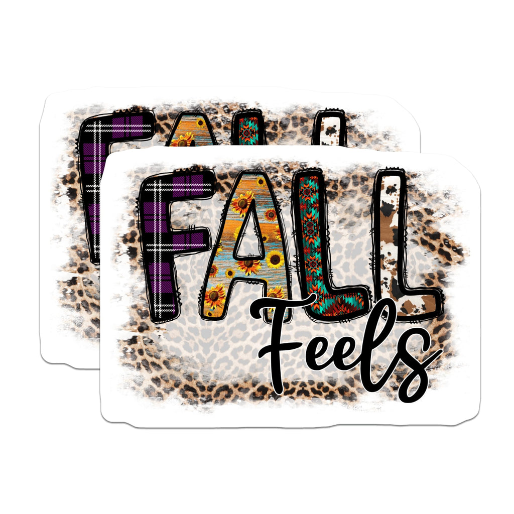 (2 Pack) Fall Feels Magnets - Rustic Farmhouse Decor - Autumn Home Decor - 5 Inches On Longest Side - Thick Durable Magnet - Made in USA - MAG28918
