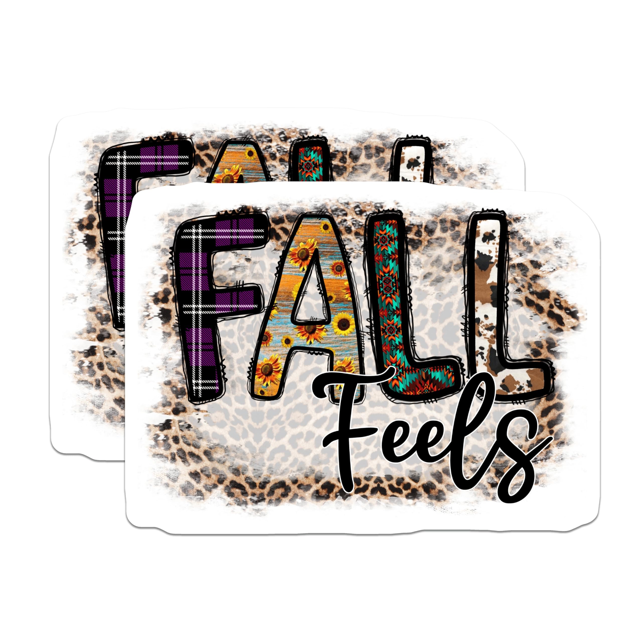 (2 Pack) Fall Feels Magnets - Rustic Farmhouse Decor - Autumn Home Decor - 5 Inches On Longest Side - Thick Durable Magnet - Made in USA - MAG28918