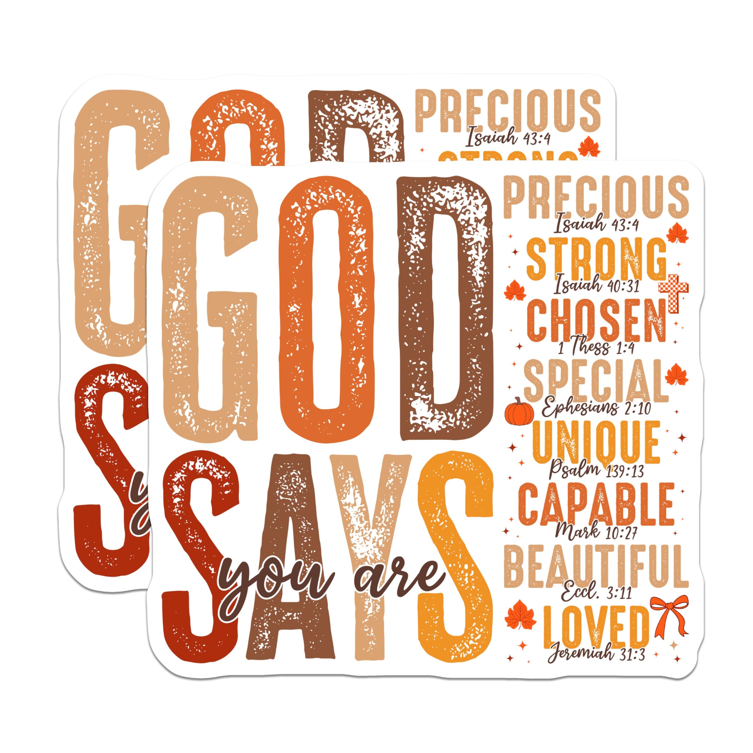 (2 Pack) God Says You are Magnets - Christian Affirmation - Bible Verse Decor - 5 Inches On Longest Side - Thick Durable Magnet - Made in USA - MAG27192