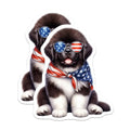 (2 Pack) Dog Wearing Sunglasses Magnets - Patriotic Puppy Magnets - Cute Dog Lovers Decor - Fun Puppy Fridge Magnets - 5" On Longest Side - for Cars, Fridges, Toolboxes - Made in USA - MAG7206